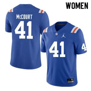 Women's Florida Gators #41 Alex McCourt NCAA Nike Blue Throwback Authentic Stitched College Football Jersey CNT2862OF